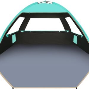Beach Tent Sun Shelter for 3/4-5/6-7/8-10 Person with UPF 50＋ UV Protection, Lightweight & Easy Setup Beach Shade Canopy, Portable Beach Shade Tent Beach Cabana