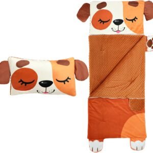 Kid Sleeping Bag-Thick Large Cut Sleeping Bag 61.8"×28.3" for Kindergarten -Removable Flannel School Mat for Boys and Girls Super Soft, Warm, Cozy
