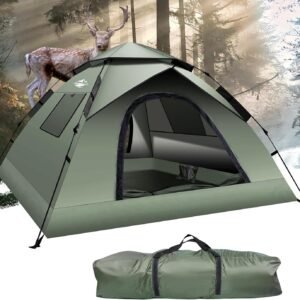 Instant Pop Up Tents for Camping, 2-3 Person Camping Tent 60s Automatic Easy Setup Tent, Double-Thick Waterproof Instant Tents for Hiking Backpacking