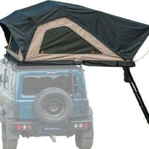 Roof Top Tent: Accommodates 2–3 people; constructed from a light-blocking coated poly-cotton blend and Oxford fabric, offering both UV protection and waterproofing.